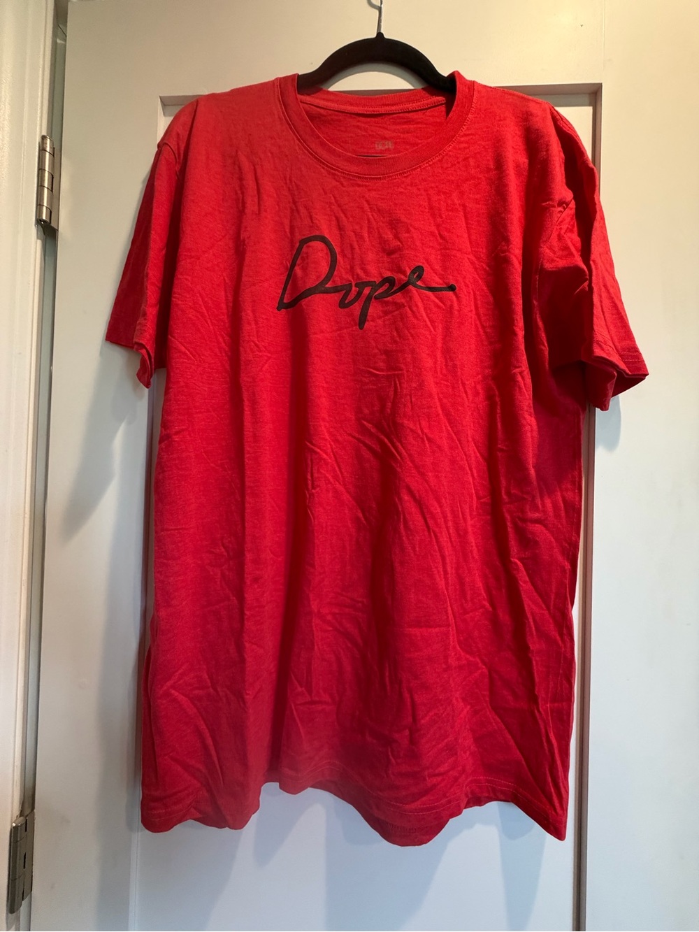 DOPE Red Short Sleeve Script Logo Tee